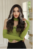 New women's long straight wig with a blunt cut.