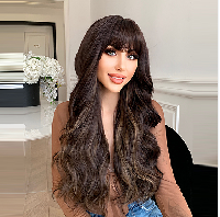 Women's long straight wig—a gentle, sophisticated look for office workers.