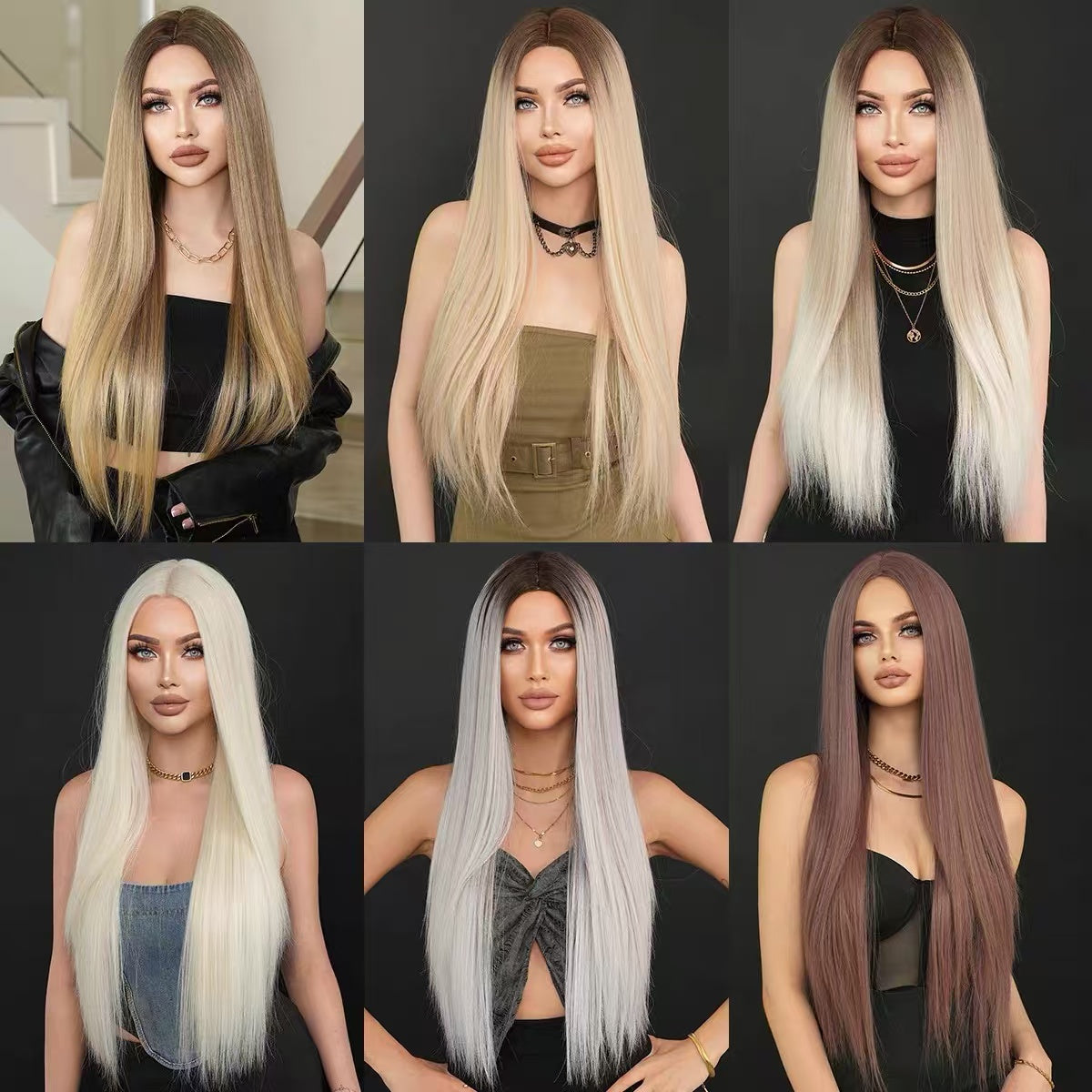 Women's Long Straight Natural-Looking Full Wig