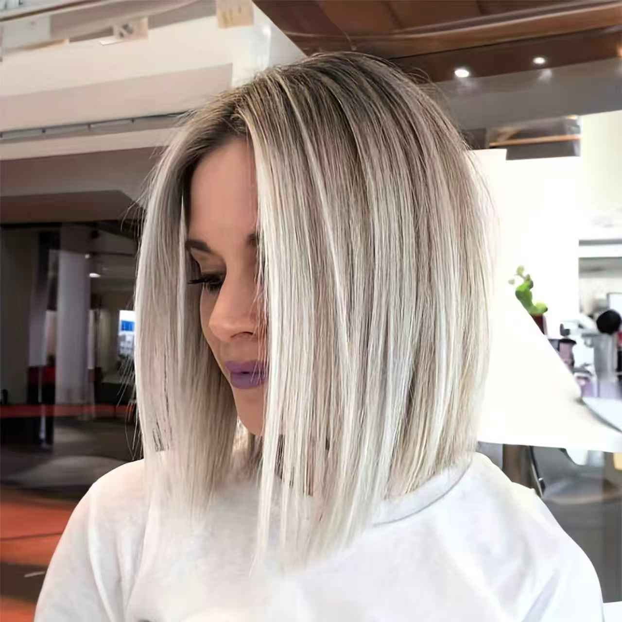 Short, straight, and fresh-looking hair